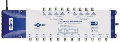 SAT Multischalter 9 Eingänge /12 Ausgänge, Blau-Silber - Verteiler für max. 12 Teilnehmer von zwei Satelliten 