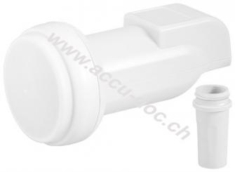 Universal Single LNB, Weiß-Grau - digitaler SAT-LNB (DVB-S2) für 1 Teilnehmer (8K, 4K, UHD, HDTV, 3D) 