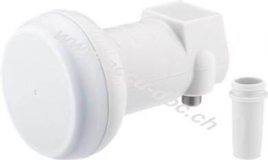 Universal Single LNB, Weiß-Grau - digitaler SAT-LNB für 1 Teilnehmer (4K/HDTV/3D Empfang) 