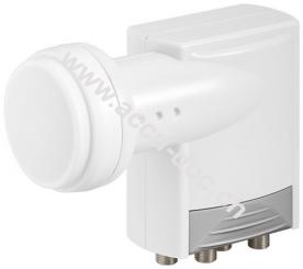 Universal Quad LNB, Weiß-Grau - digitaler SAT-LNB für 4 Teilnehmer (4K/HDTV/3D Empfang) 