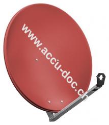 80 cm Alu-Satellitenspiegel, Ziegelrot - für Ein-/Mehrteilnehmer mit besonders stabilem Feedarm 