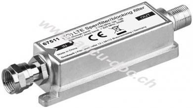 LTE/4G Sperrfilter F-Stecker - F-Buchse, F-Stecker, Silber - für störungsfreien DVB-T / T2 HD Empfang 