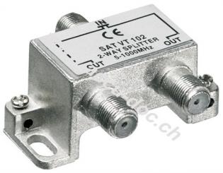 BK-Verteiler, 2-fach, 2 x out, Silber - Verteiler für BK-Anlagen 5 MHz - 1000 MHz 