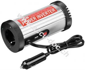 Kfz-Spannungswandler DC/AC (12 V - 230 V/150 W) USB, Schwarz-Silber - wandelt 12 V DC in 230 V AC um 