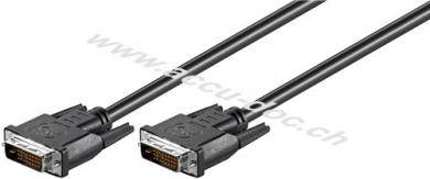 DVI-D Full HD-Kabel Dual Link, Nickel, 3 m, Schwarz - DVI-D-Stecker Dual-Link (24+1 pin) > DVI-D-Stecker Dual-Link (24+1 pin) 