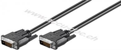 DVI-D Full HD-Kabel Dual Link, Nickel, 5 m, Schwarz - DVI-D-Stecker Dual-Link (24+1 pin) > DVI-D-Stecker Dual-Link (24+1 pin) 