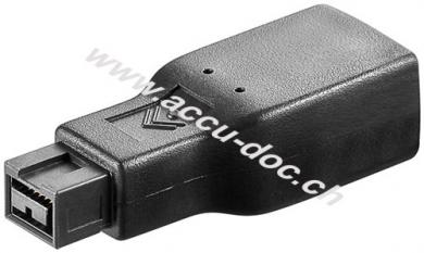 FireWire™ 400 Adapter, 9 Pin zu 6 Pin, 1 Stk. im Plastikbeutel - FireWire 800 Stecker (9-Pin) > FireWire 400 Buchse (6-Pin) 
