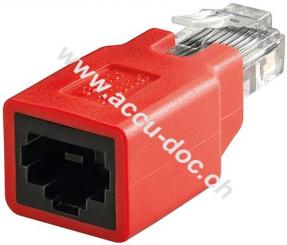 RJ45 Crossover-Modular-Adapter, CAT 5e - RJ45-Stecker (8P8C) > RJ45-Buchse (8P8C) 