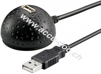 USB 2.0 Hi-Speed-Verlängerungskabel mit Standfuß, schwarz, 1.5 m - USB 2.0-Stecker (Typ A) > USB 2.0-Buchse (Typ A) 