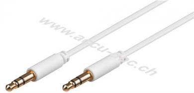 3,5 mm Klinke-Verbindungskabel, vergoldet, 0.5 m, Weiß - Klinke 3,5 mm Stecker (3-Pin, stereo) > Klinke 3,5 mm Stecker (3-Pin, stereo) 