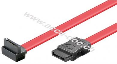 HDD S-ATA Kabel 1.5 GBits / 3 GBits 90°, 0.5 m, Rot - SATA L-Typ Stecker > SATA L-Typ Stecker 90° 