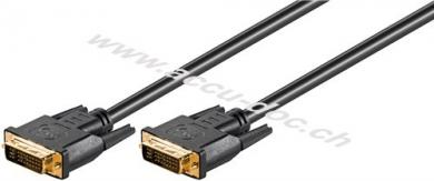DVI-I Full HD Kabel Dual Link, vergoldet, 5 m, Schwarz - DVI-I-Stecker Dual-Link (24+5 pin) > DVI-I-Stecker Dual-Link (24+5 pin) 