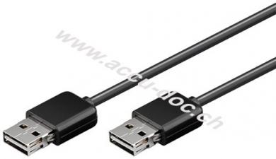 EASY USB Sync- und Ladekabel, Schwarz, 3 m - geeignet für Geräte mit USB Anschluss 