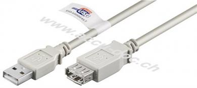 USB 2.0 Hi-Speed-Verlängerungskabel mit USB Zertifikat, Grau, 1.8 m - USB 2.0-Stecker (Typ A) > USB 2.0-Buchse (Typ A) 