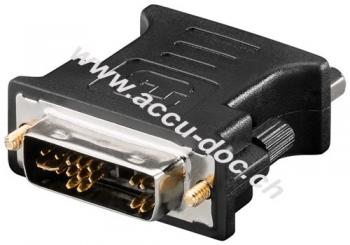 Analoger DVI-A/VGA-Adapter, Schwarz - DVI-A-Stecker (12+5 pin) > VGA-Buchse (15-polig) 