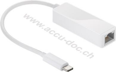 USB-C™-Adapter, Weiß - USB-C™-Stecker > RJ45-Buchse (8P2C) 