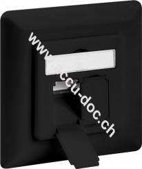 CAT 6a Unterputzdose (UP), Schwarz, Schwarz - 2x RJ45 Netzwerkdose, geschirmt 