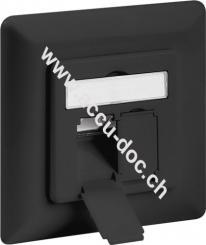 CAT 6a Unterputzdose (UP), Anthrazit, Anthrazit - 2x RJ45 Netzwerkdose, geschirmt 