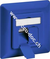 CAT 6a Unterputzdose (UP), Blau, Blau - 2x RJ45 Netzwerkdose, geschirmt 