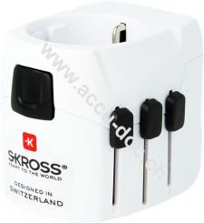 World Adapter PRO Light USB - geeignet für 2- und 3-polige Geräte, mit integriertem dualem USB-Ladegerät 