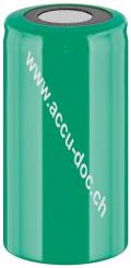 Sub-C, 2500 mAh, Flat-Top, Flat-Top PVC - Nickel-Metallhydrid Akku (NiMH), 1,2 V, PVC, Flat-Top 