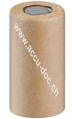 Sub-C, 2500 mAh, Flat-Top, Flat-Top Papier - Nickel-Metallhydrid Akku (NiMH), 1,2 V, Pappe, Flat-Top 