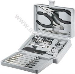 25-teiliges Universal-Feinmechaniker-Set - Zubehör-Set mit Schraubenziehern, Bithalter, Bitsatz, Zangen und Steckschlüsseln 