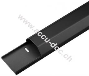 Halbrunder Aluminium-Kabelkanal, Schwarz - Montagematerial im Lieferumfang der Kabelführung enthalten 