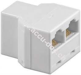 ISDN-T-Adapter, Weiß - RJ45-Buchse (8P8C) > 2x RJ45-Buchse (8P8C) 