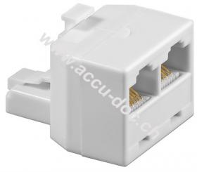 ISDN-T-Adapter, Weiß - RJ45-Stecker (8P8C) > 2x RJ45-Buchse (8P8C) 
