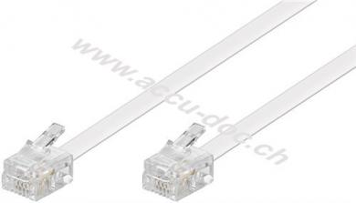 Telefonkabel (Modularkabel), weiß, 10 m - Kupferkaschierter Aluminiumleiter (CCA), RJ11-Stecker (6P4C) > RJ11-Stecker (6P4C) 