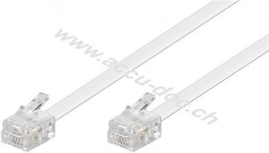 Telefonkabel (Modularkabel), weiß, 3 m - Kupferkaschierter Aluminiumleiter (CCA), RJ11-Stecker (6P4C) > RJ11-Stecker (6P4C) 