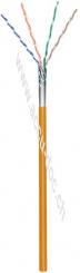 CAT 5e Netzwerkkabel, F/UTP, 100 m, orange, Orange - Kupferkaschierter Aluminiumleiter (CCA), AWG 26/7 (stranded), PVC-Kabelmantel 