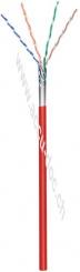 CAT 5e Netzwerkkabel, F/UTP, 100 m, rot, Rot - Kupferkaschierter Aluminiumleiter (CCA), AWG 26/7 (stranded), PVC-Kabelmantel 