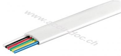 Telefonflachkabel 6-adrig, 100 m Rolle, AWG 28, CCA (kupferkaschiertes Aluminium), Weiß - Kupferkaschierter Aluminiumleiter (CCA) 