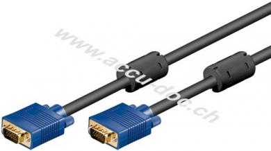 Full HD SVGA-Monitorkabel, vergoldet, 1.8 m, Blau-Schwarz - VGA-Stecker (15-polig) > VGA-Stecker (15-polig) 