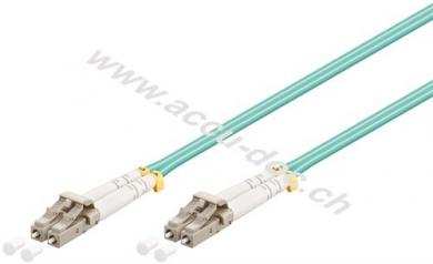 LWL Kabel, Multimode (OM3) Aqua, 2 m, Türkis - LC-UPC Stecker > LC-UPC Stecker, halogenfreier Kabelmantel (LSZH), Lichtwellenleiter (LWL) 