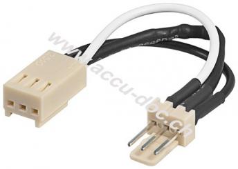 PC Lüfter Stromkabel, 3 Pin Stecker/Buchse mit Widerstand, 0.08 m - Lüfter-Stecker (3-Pin) > Lüfter-Buchse (3-Pin) 