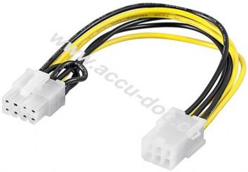 PC Grafikkarten Stromkabel/Stromadapter, PCI-E/PCI Express, 6 Pin zu 8 Pin, 0.2 m - PCIe-Buchse (6-Pin) > PCIe-Stecker (8-Pin) 