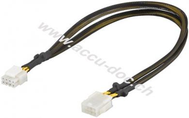 PC Grafikkarten Stromkabel Verlängerung PCI-E / PCI Express 8 pin, 0.44 m - 12 V EPS Stecker (8-Pin) > 12 V EPS Buchse (8-Pin) 