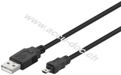 USB 2.0 Hi-Speed-Kabel, Schwarz, 1.8 m - USB 2.0-Stecker (Typ A) > USB 2.0-Mini-Stecker (Typ B, 8-Pin) 