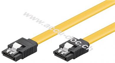 PC Datenkabel, 6 Gbits, Clip, 0.1 m, Gelb - SATA L-Typ Stecker > SATA L-Typ Stecker 