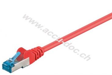 CAT 6A Patchkabel, S/FTP (PiMF), rot, 15 m - Kupferleiter (CU), halogenfreier Kabelmantel (LSZH) 