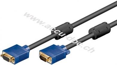 Full HD SVGA Monitorverlängerung, vergoldet, 3 m, Blau-Schwarz - VGA-Stecker (15-polig) > VGA-Buchse (15-polig) 