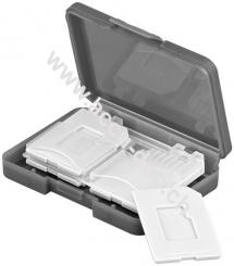 Speicherkarten-Transportbox, Transparent-Grau - passgenau für max. 4x SD-/Micro SD-/MMC-Karten 