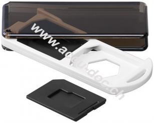 Speicherkarten-Transportbox, Transparent-Grau - passgenau für max. 2x SD / Micro SD / MMC-Karten 