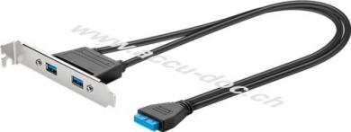 SLOT Blende USB 3.0, 0.45 m - zur Nutzung der USB-Schnittstellen auf einem PC Mainboard 