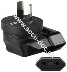 Netzadapter - Eurostecker (Typ C, CEE 7/16) > Australien-Stecker (Typ I, AS 3112) 