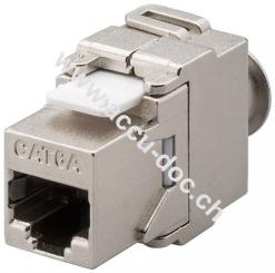 Keystone Modul RJ45 CAT 6A, STP - 17,1 mm breit, Schmetterling-Typ, Klemmleiste für LSA Montage (werkzeugfrei) 