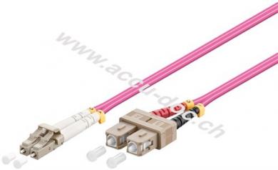 LWL Kabel, Multimode (OM4) Violett, 0.5 m - LC-UPC Stecker > SC-UPC Stecker, halogenfreier Kabelmantel (LSZH), Lichtwellenleiter (LWL) 